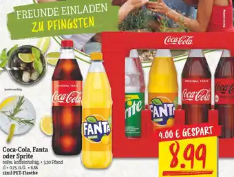 NP Discount Coca-Cola, Fanta oder Sprite 12 x 1L PET Flasche Angebot