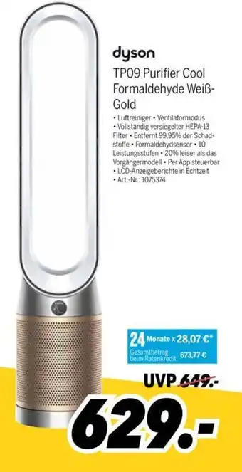 MEDIMAX Dyson TP02 Purifier Cool Formaldehyde Weiß-Gold Angebot