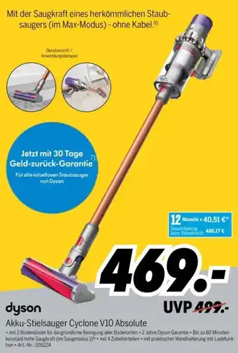 MEDIMAX Dyson Akku-Stielsauger Cyclone V10 Absolute Angebot