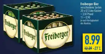 diska Freiberger Bier 20x0,5 Liter Kasten Angebot