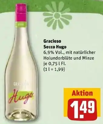 REWE Kaufpark Gracioso Secco Hugo 0,75 L Flasche Angebot