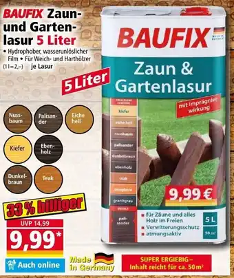 Norma Baufix Zaun und Gartenlasur 5 Liter Angebot