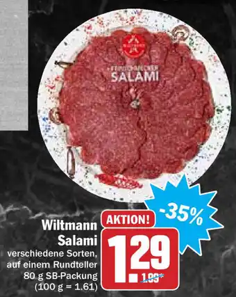 Hit Wiltmann Salami 80g Angebot