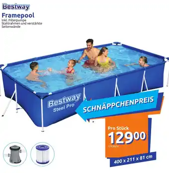 Action Bestway Framepool 400 x 211 x 81 cm Angebot