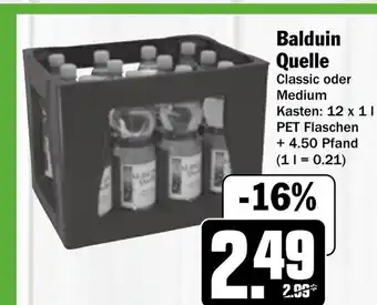 Hit Balduin Quelle 12 x 1 Pet Flaschen + 4,50 Pfand Angebot