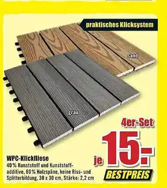 B1 Discount Baumarkt Wpc-klickfliese Angebot
