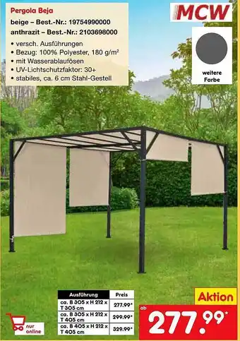 Netto Marken-Discount Mcw Pergola Beja Angebot