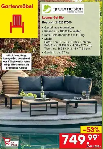 Netto Marken-Discount Greemotion Gartenmöbel Angebot