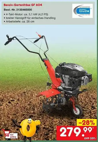 Netto Marken-Discount Güde Benzin-gartenfräse GF 604 Angebot