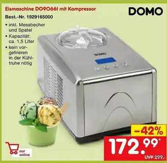 Netto Marken-Discount Domo Eismaschine DO9066I Mit Kompressor Angebot