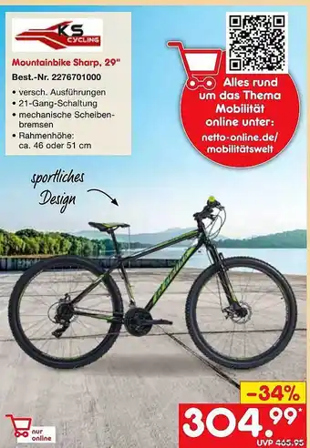 Netto Marken-Discount Mountainbike Sharp 29 Angebot