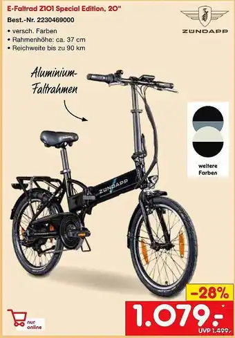 Netto Marken-Discount E-faltrad Z101 Special Edition 20 Angebot