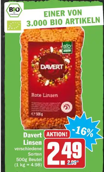 Hit Davert Linsen 500g Angebot