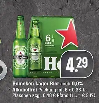 Edeka Heineken Lager Bier Auch 0.0% Alkoholfrei Angebot