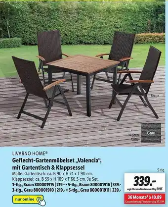 Lidl Livarno Geflecht-gartenmöbelset „valencia” Mit Gartentisch & Klappsessel Angebot