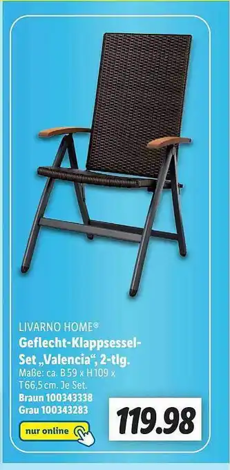 Lidl Livarno Home Geflecht-klappsessel-set „valencia” Angebot