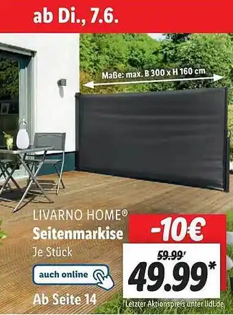 Lidl Livarno Home Seitenmarkise Angebot