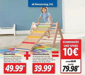 Lidl Playtive Kletterdreieck + Kletterleiter Rutsche Angebot