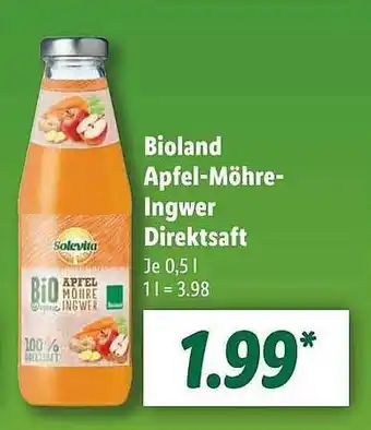 Lidl Bioland Apfel-möhre-ingwer Direktsaft Angebot