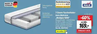 Lidl 7-zonen-taschenfederkern-matratze „medipur 1000” Malie Angebot