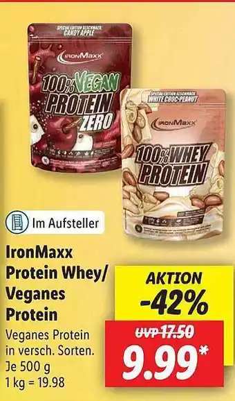 Lidl Ironmaxx Protein Whey Veganes Protein Angebot