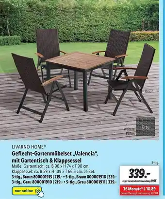 Lidl Livarno Home Geflecht-gartenmöbelset „valencia” Mit Gartentisch & Klappsessel Angebot