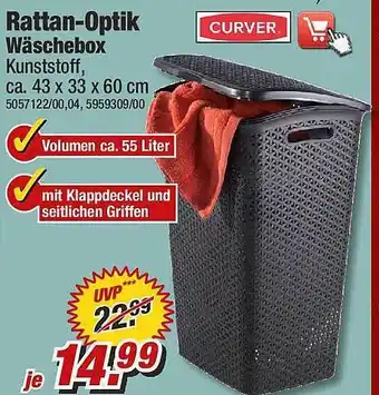 Poco Curver Rattan Optik Wäschebox Angebot