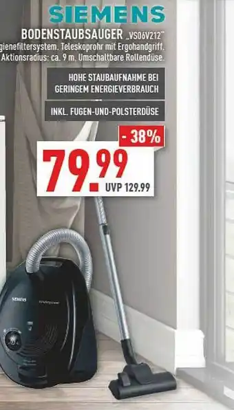 Marktkauf Siemens Bodenstaubsauger „vs06v212“ Angebot