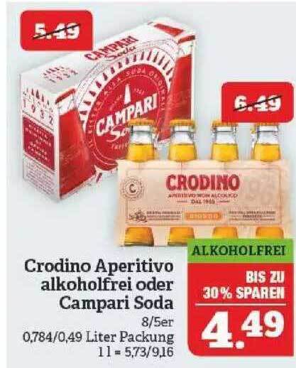 Crodino Aperitivo Alkoholfrei Oder Campari Soda Angebot bei Marktkauf