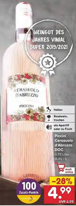 Netto Marken-Discount Piccini Cerasuolo D'abruzzo Doc Angebot