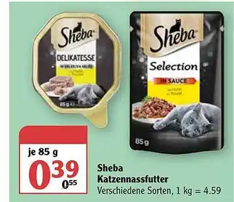 Globus Sheba Katzennassfutter Angebot