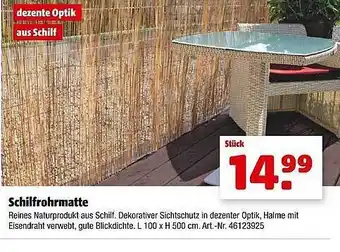 Hagebau Schilfrohrmatte Angebot