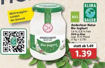 Combi Andechser Natur Bio Joghurt 500g Angebot