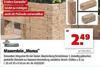 Hagebau Mr. Gardener Mauerstein „monza“ Angebot