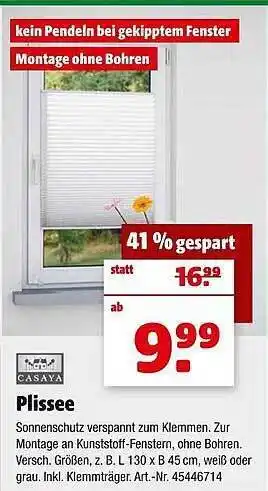 Hagebau Casaya Plissee Angebot