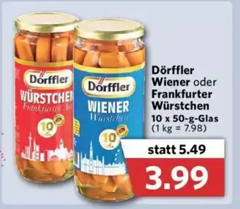 Combi Dörffler Wiener oder Frankfurter Würstchen 10 x 50g Angebot