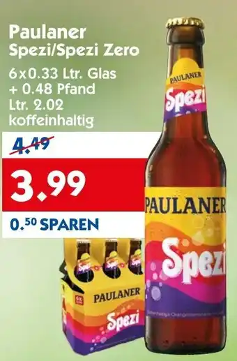 Hol'ab Getränkemarkt Paulaner Spezi/Spezi Zero 6x0,33 Ltr. Glas Angebot