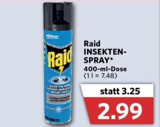 Raid Insekten-Spray 400ml Angebot bei Combi