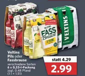 Combi Veltins Pils oder Fassbrause 6 x 0,33L Angebot