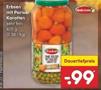 Netto Marken-Discount Erbsen Mit Pariser Karotten Angebot