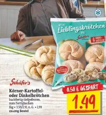 NP Discount Schäfer's Körner-kartoffel- Oder Dinkelbrötchen Angebot