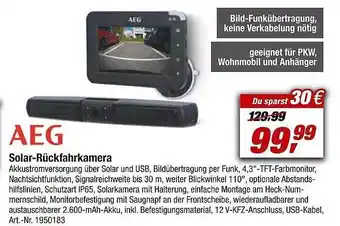 toom Baumarkt Aeg Solar-rückfahrkamera Angebot