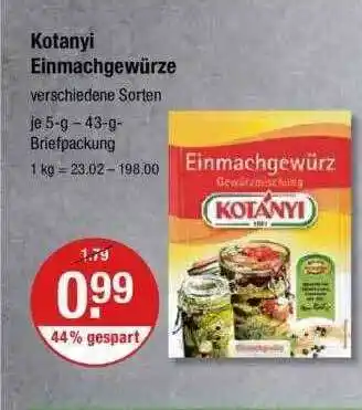 V Markt Kotanyi Einmachgewürze Angebot