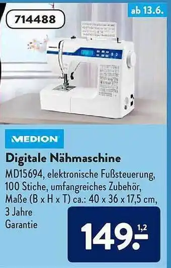 Aldi Süd Digitale Nähmaschine Angebot