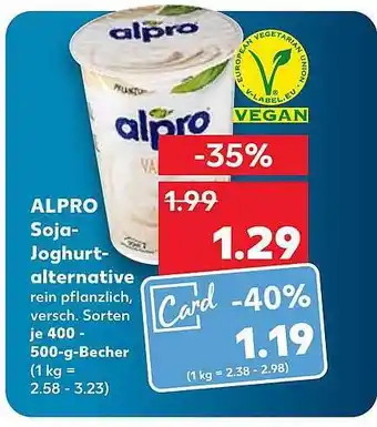 Kaufland Alpro Soja-Joghurt-alternative Angebot