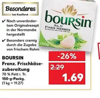 Kaufland Boursin Franz. Frischkäse-zubereitung Angebot