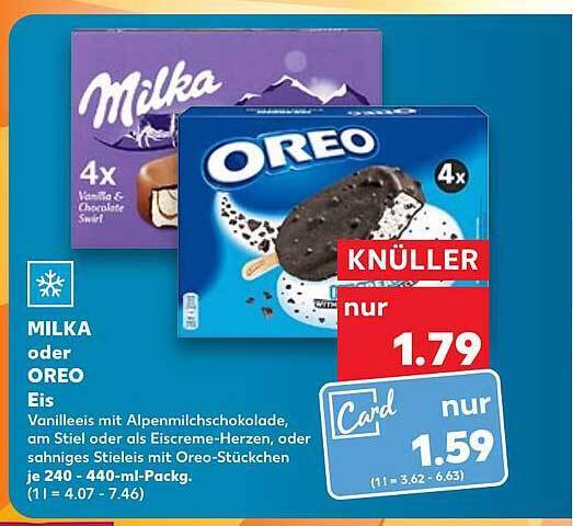 Milka Oder Oreo Eis Angebot bei Kaufland