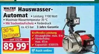 Norma Walter Hauswasser-automat Angebot