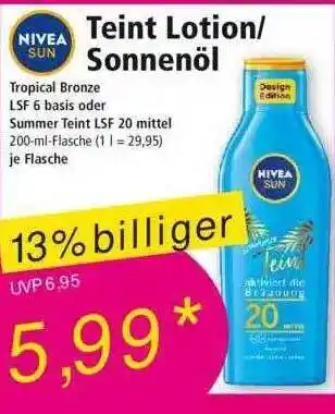 Norma Nivea Sun Teint Lotion Oder Sonnenöl Angebot