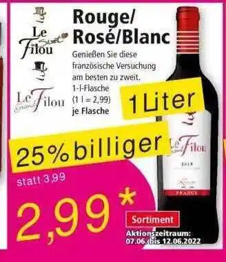 Norma Le Filou Rouge, Rosé Oder Blanc Angebot